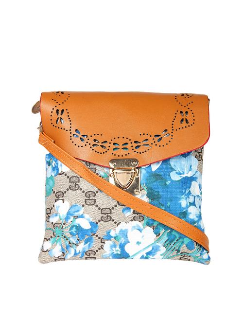 blue leatherette  regular sling bag - 14867498 - Very Small Image - 1