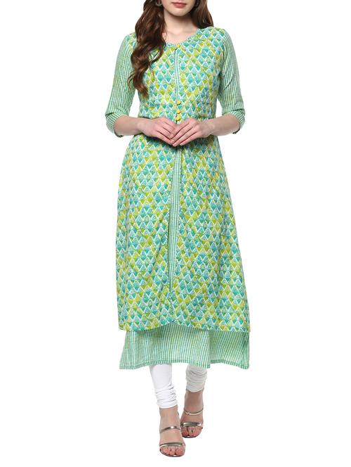 Printed layered kurta - 14868446 - Very Small Image - 1