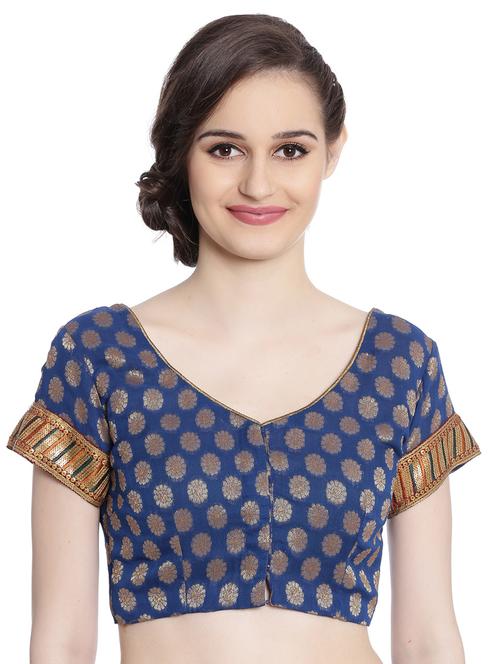 blue brocade blouse - 14868474 - Very Small Image - 1