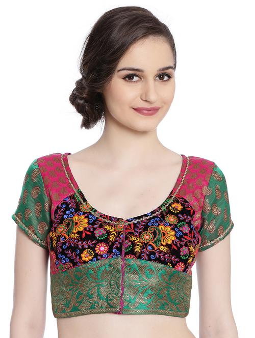 green embroidered blouse - 14868475 - Very Small Image - 1