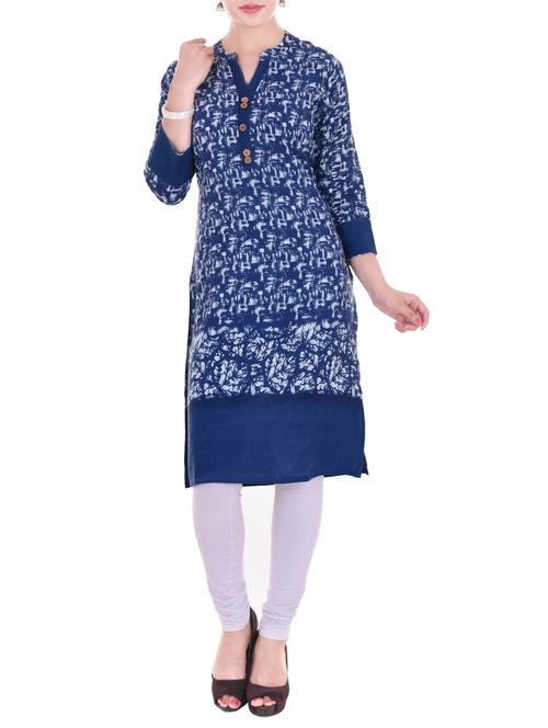 blue viscose kurta - 14868550 - Very Small Image - 1