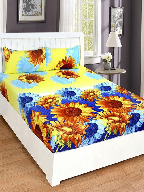 polycotton 3d floral 4 double bedsheets with 8 pillow covers - 14868616 - Very Small Image - 1