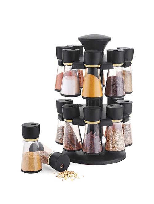 16-jar black revolving spice rack or masala box - 14868969 - Very Small Image - 1