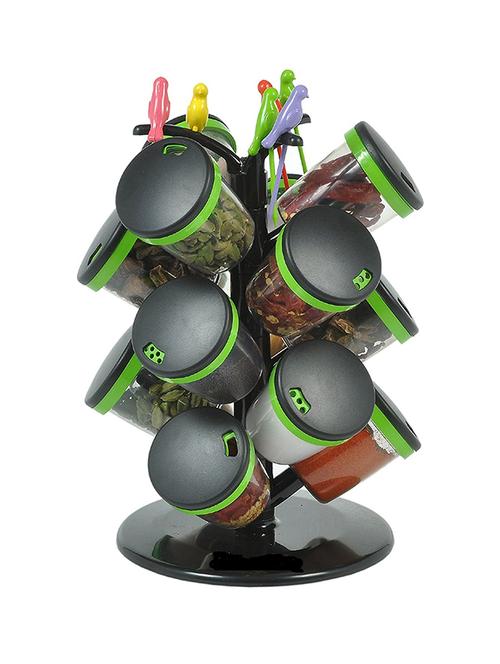 15-jar green revolving spice rack or masala box - 14868976 - Very Small Image - 1