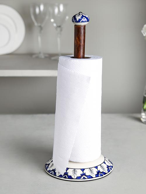 ceramic & wooden kitchen tissue roll holder - 14869316 - Very Small Image - 1