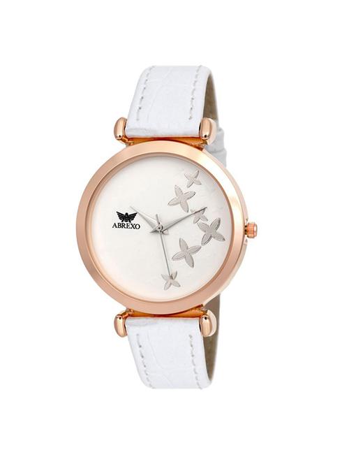 abrexo white leather analog watch - 14869386 - Very Small Image - 1