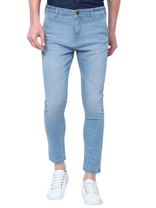 light blue cotton washed jeans - 14870589 - Very Small Image - 1