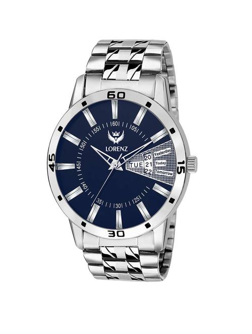 lorenz original blue dial day & date edition men's analog wrist watch- mk-1065a - 14870680 - Very Small Image - 1