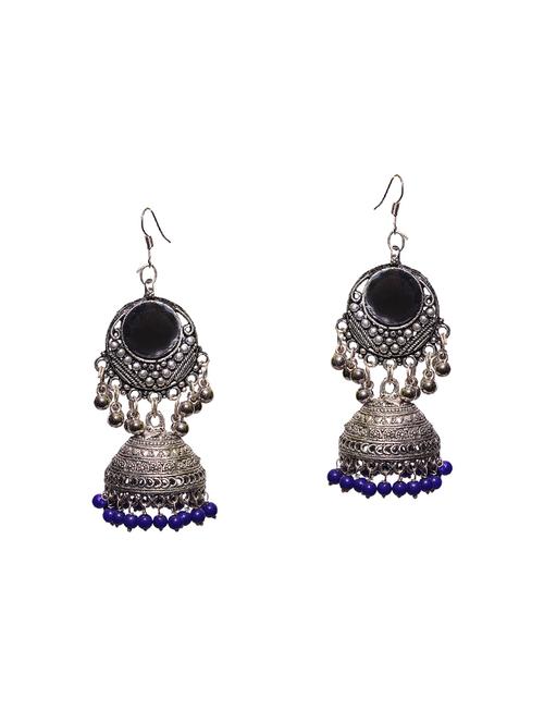 silver metal jhumka earrings - 14871239 - Very Small Image - 1