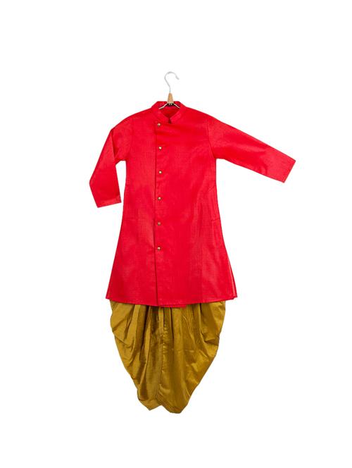 red cotton blend kurta sets - 14871615 - Very Small Image - 1