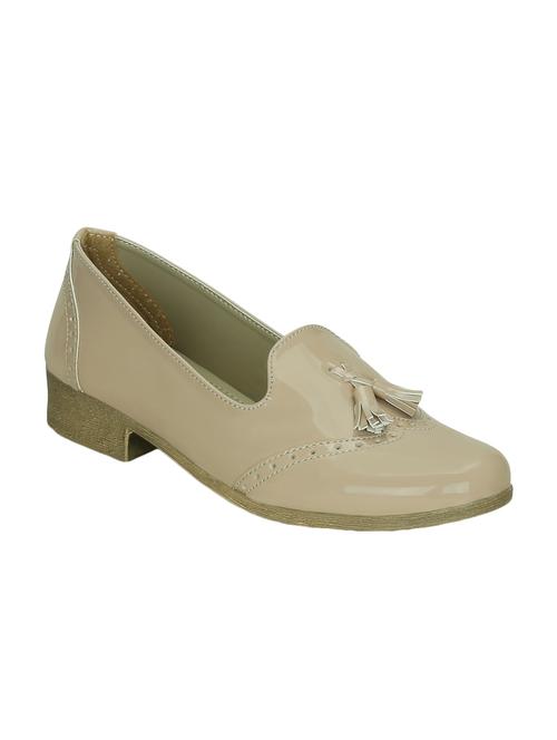 beige faux leather slip on loafers - 14871890 - Very Small Image - 1