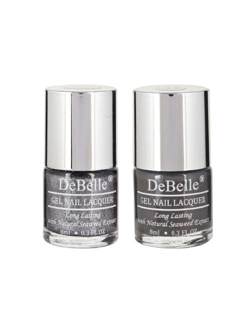debelle gel nail lacquer (grey glitteratti & copper glaze) 8ml each pack of 2 - 14873078 - Very Small Image - 1