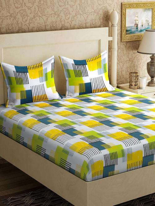 cotton  double bedsheet with 2 pillow covers - 14874885 - Very Small Image - 1