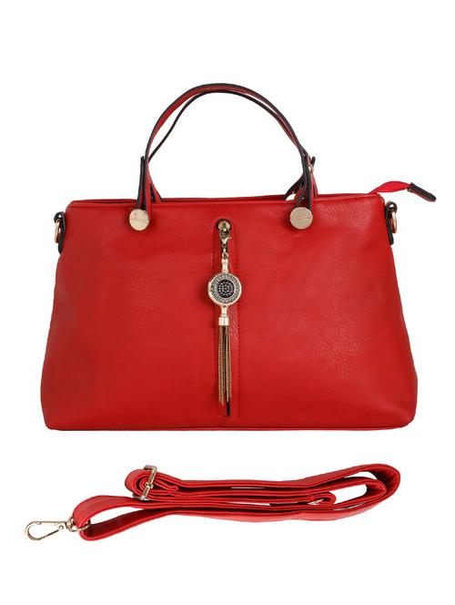 maroon leatherette  regular handbag - 14875180 - Very Small Image - 1