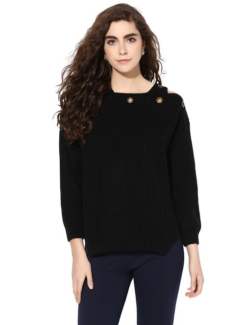 black solid pullover - 14875934 - Very Small Image - 1