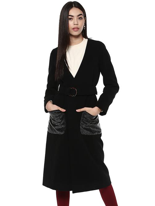 solid black trench/overcoat - 14876077 - Very Small Image - 1