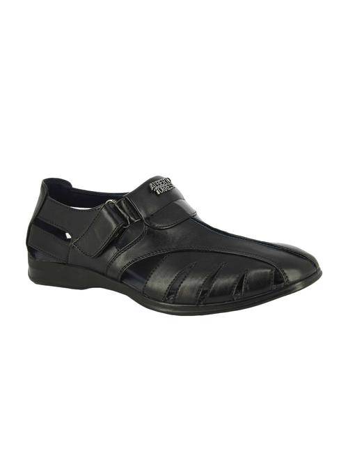 black leatherette slip on sandal - 14876381 - Very Small Image - 1