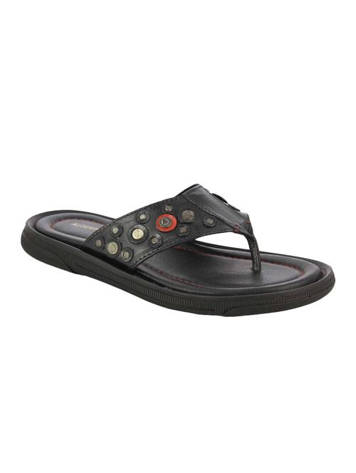 black leather toe separator slipper - 14876408 - Very Small Image - 1