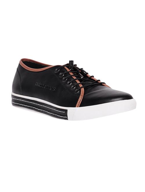 black leatherette lace up sneaker - 14876486 - Very Small Image - 1