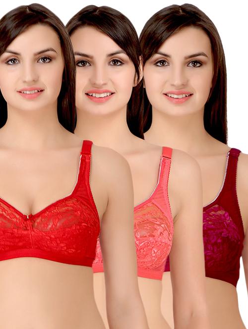 set of 3 bow patch bra  - 14876639 - Very Small Image - 1