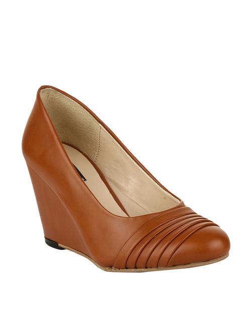 bruno manetti women tan faux leather wedges - 14876744 - Very Small Image - 1