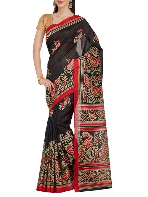 black art silk bhagalpuri saree with blouse - 14877316 - Very Small Image - 1