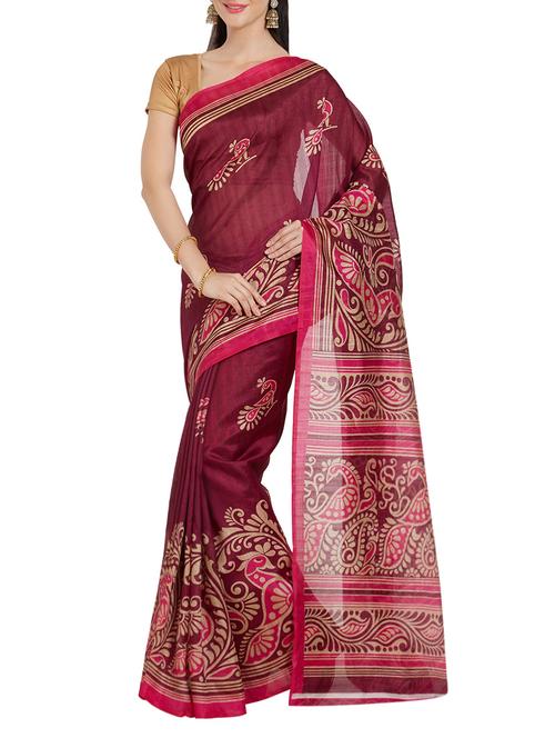 red art silk bhagalpuri saree with blouse - 14877318 - Very Small Image - 1