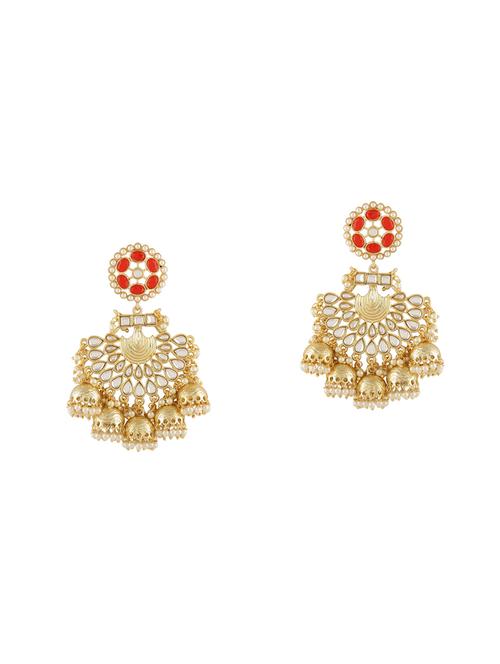 multi colored brass jhumka earrings - 14878590 - Very Small Image - 1