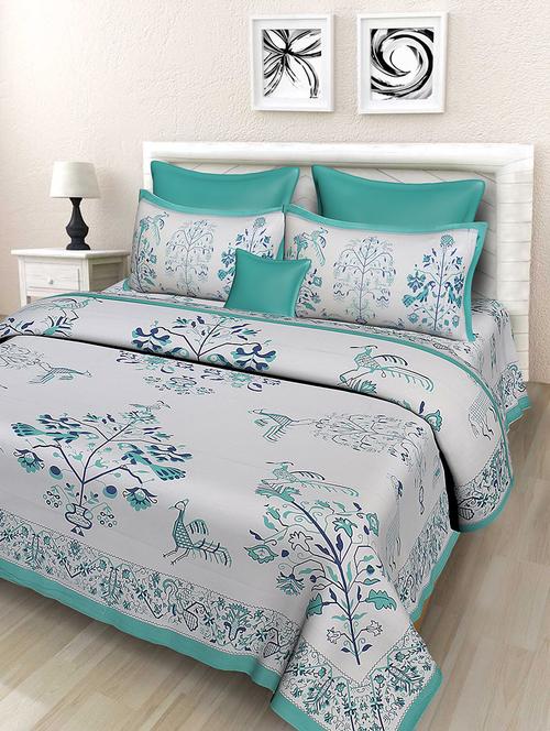 rajasthani traditional double bedsheet with 2 pillow covers - 14878961 - Very Small Image - 1