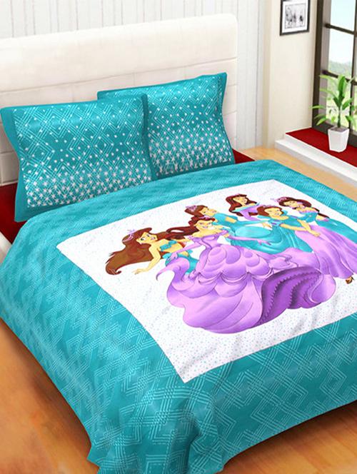 cartoon print double bedsheet with 2 pillow covers - 14878989 - Very Small Image - 1