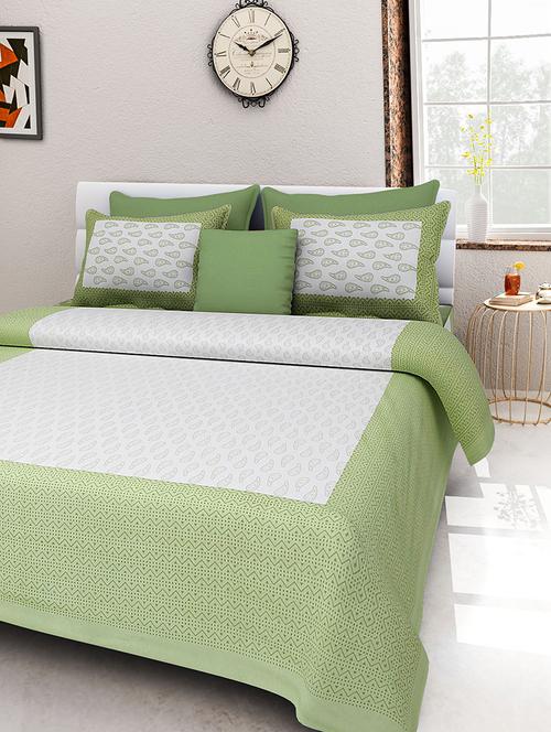 rajasthani traditional double bedsheet with 2 pillow covers - 14879053 - Very Small Image - 1