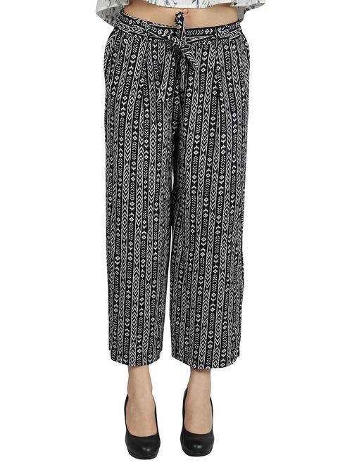 black printed crepe palazzo - 14879741 - Very Small Image - 1