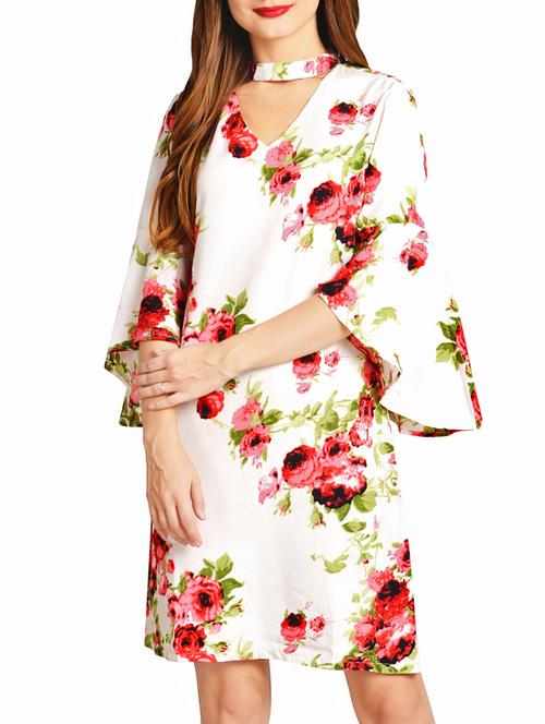 white floral shift dress - 14880700 - Very Small Image - 1