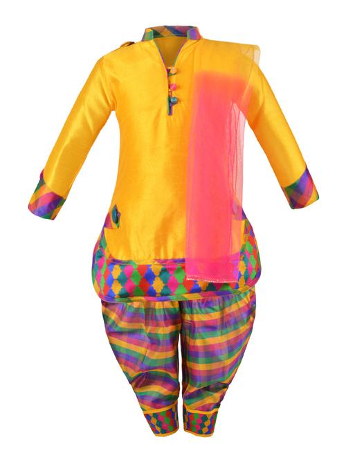 yellow silk blend  suit set - 14880746 - Very Small Image - 1