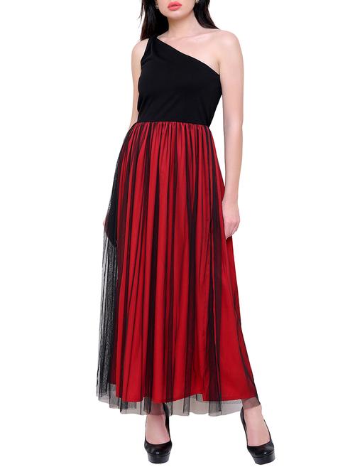 single shoulder mesh overlay dress - 14880837 - Very Small Image - 1