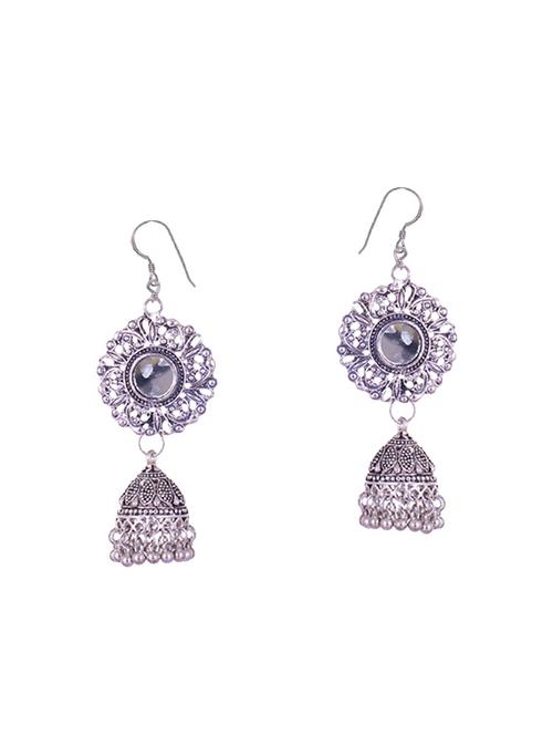 silver metal drop earring - 14882296 - Very Small Image - 1