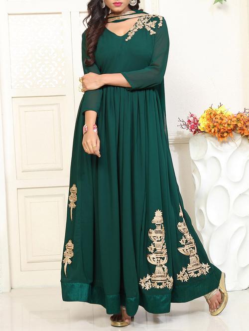 green flared semi-stitched suit - 14883012 - Very Small Image - 1
