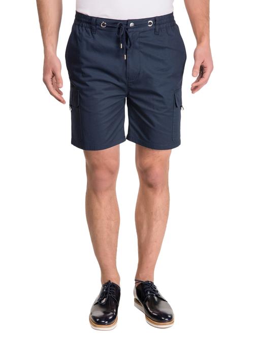 navy blue cotton shorts - 14883286 - Very Small Image - 1