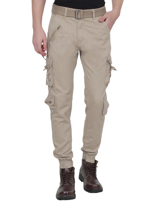beige cotton joggers - 14885021 - Very Small Image - 1