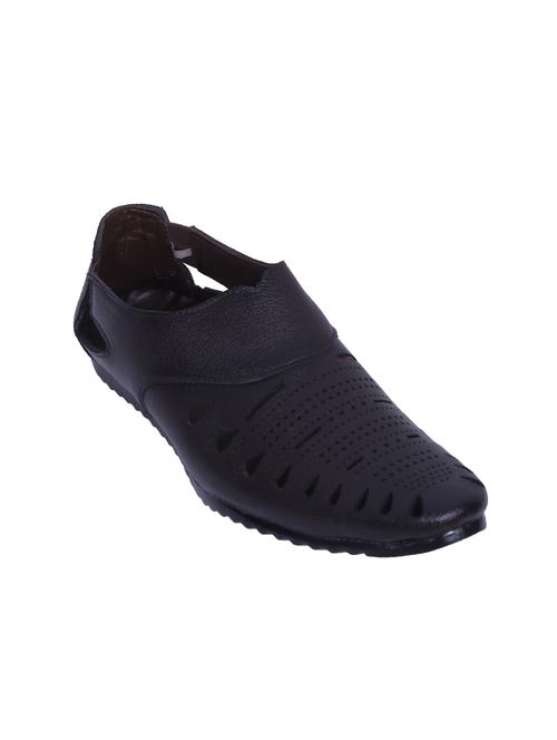 black leatherette slip on sandal - 14885098 - Very Small Image - 1