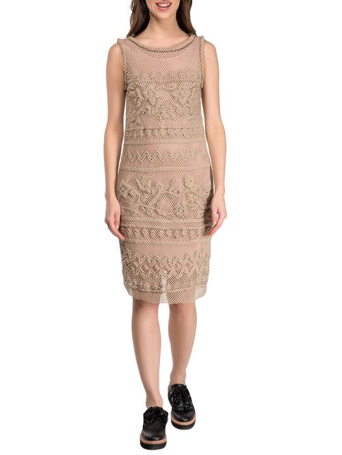 beige cotton sheath dress - 14886792 - Very Small Image - 1