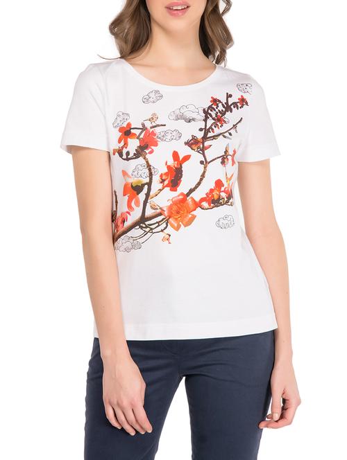 white printed cotton tee - 14886796 - Very Small Image - 1