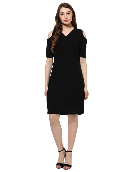 black crepe aline dress - 14886967 - Very Small Image - 1