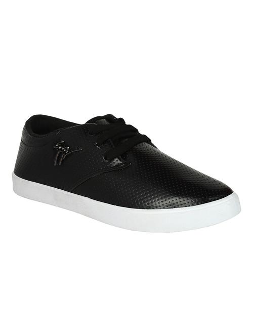 black leatherette lace up sneaker - 14887024 - Very Small Image - 1