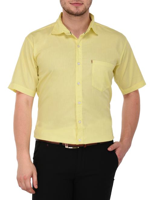 yellow cotton casual shirt - 14887751 - Very Small Image - 1