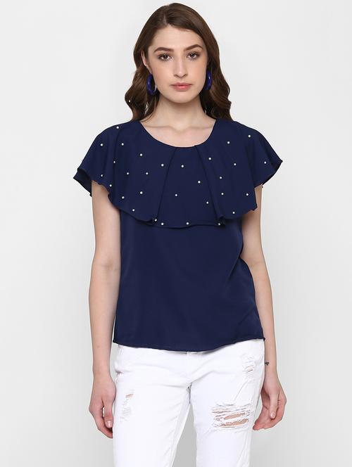 pearl embellished capelet top - 14888789 - Very Small Image - 1