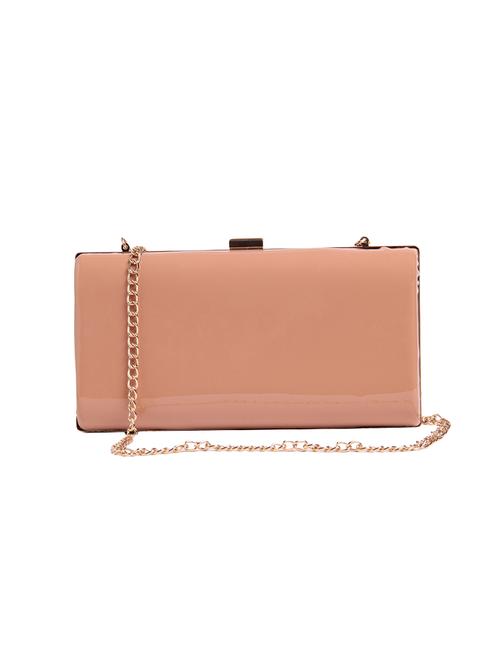 beige leatherette  box clutch - 14889965 - Very Small Image - 1