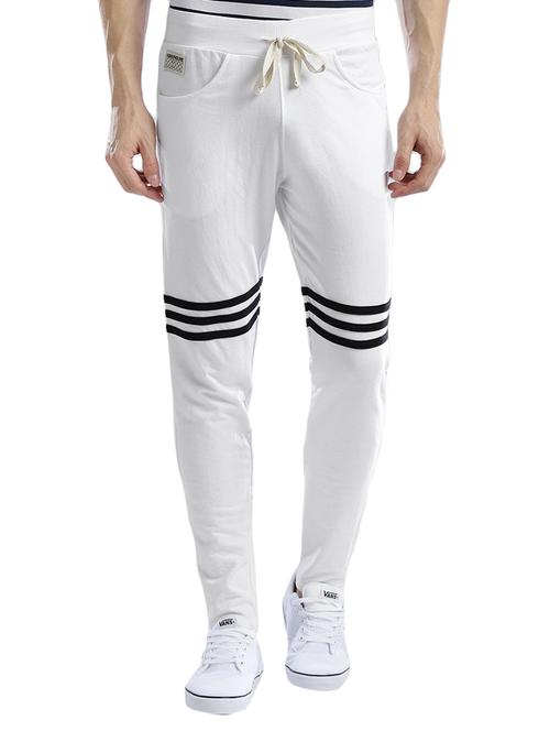 white cotton  full length track pant - 14890567 - Very Small Image - 1
