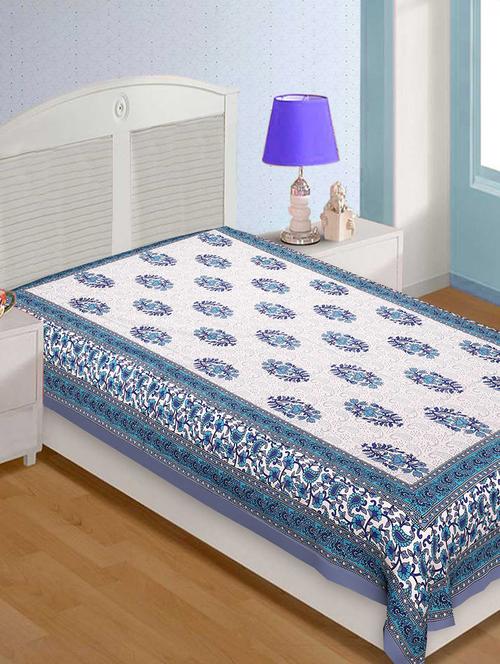 cotton traditional jaipuri single bedsheet - 14891880 - Very Small Image - 1