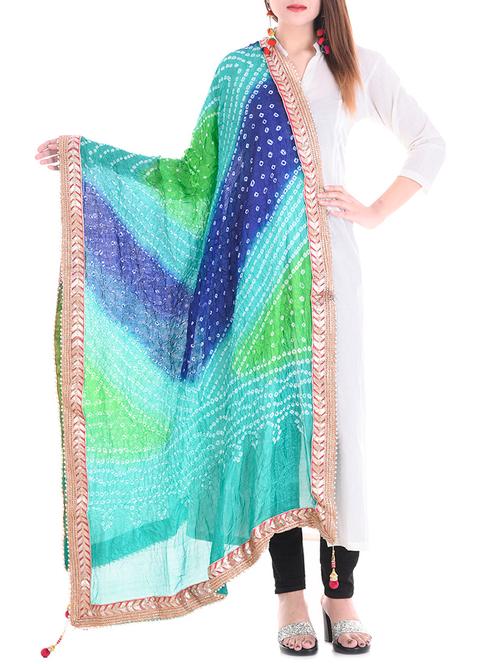 multicolored bandhani dupatta - 14892172 - Very Small Image - 1